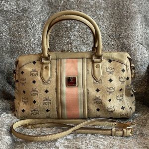 MCM Visetos Striped Handbag/Crossbody Bag